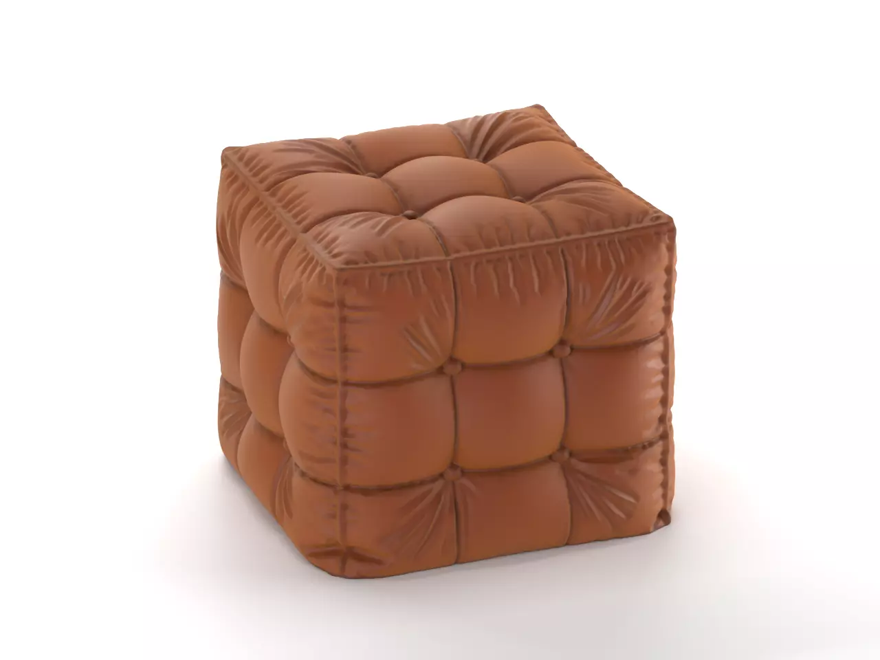 Tufted Cube Pouf 3D Printable Decorative Base 3D print model_0