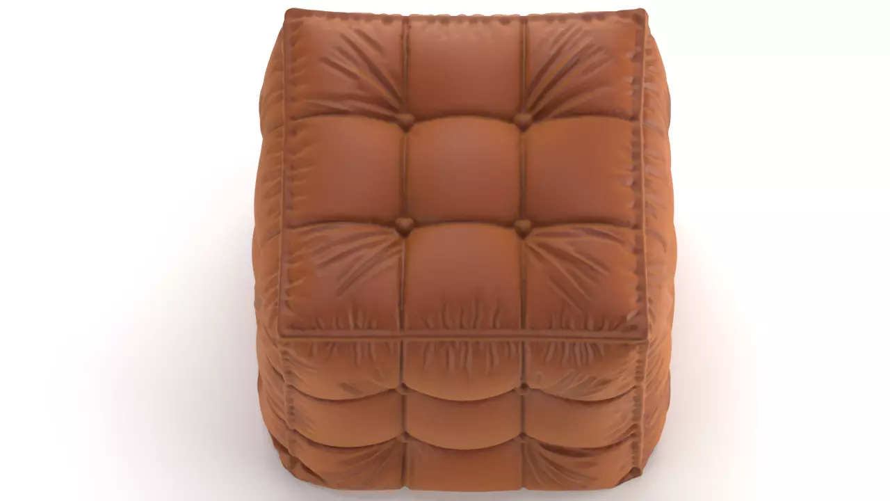 Tufted Cube Pouf 3D Printable Decorative Base 3D print model_4