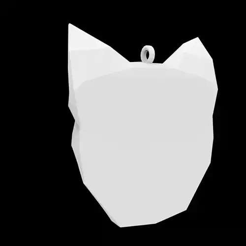 Low Poly Cat Face Pendant 3D Print Model