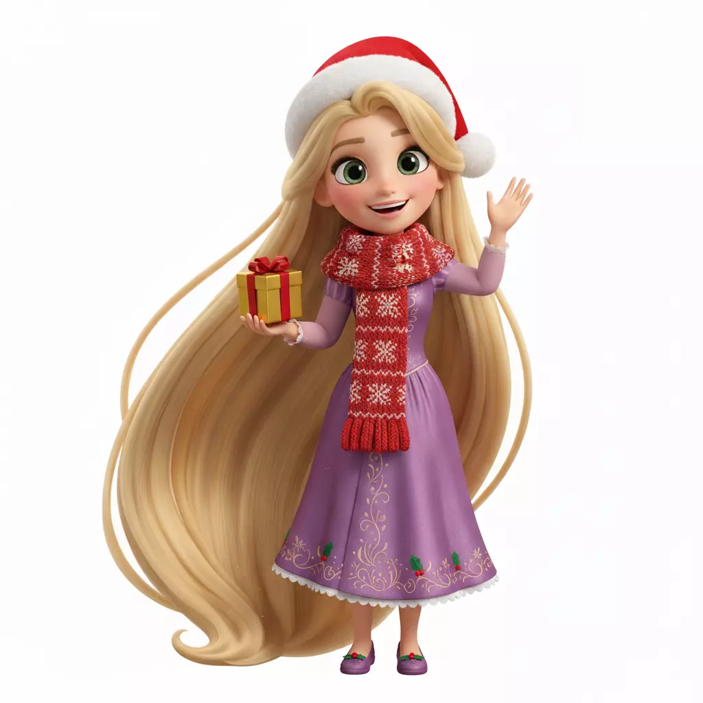 Christmas Princess Rapunzel Figure 3D STL Model 3D print model_0