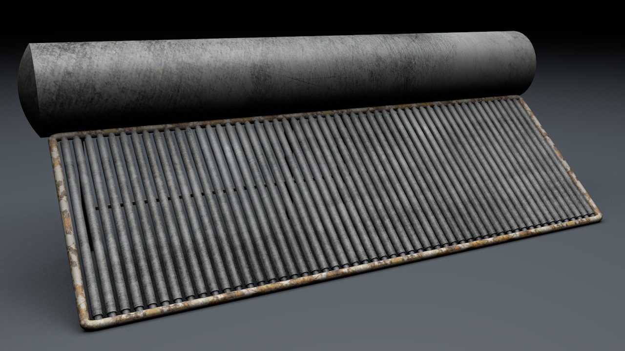 Solar Water Heater 3D model_1