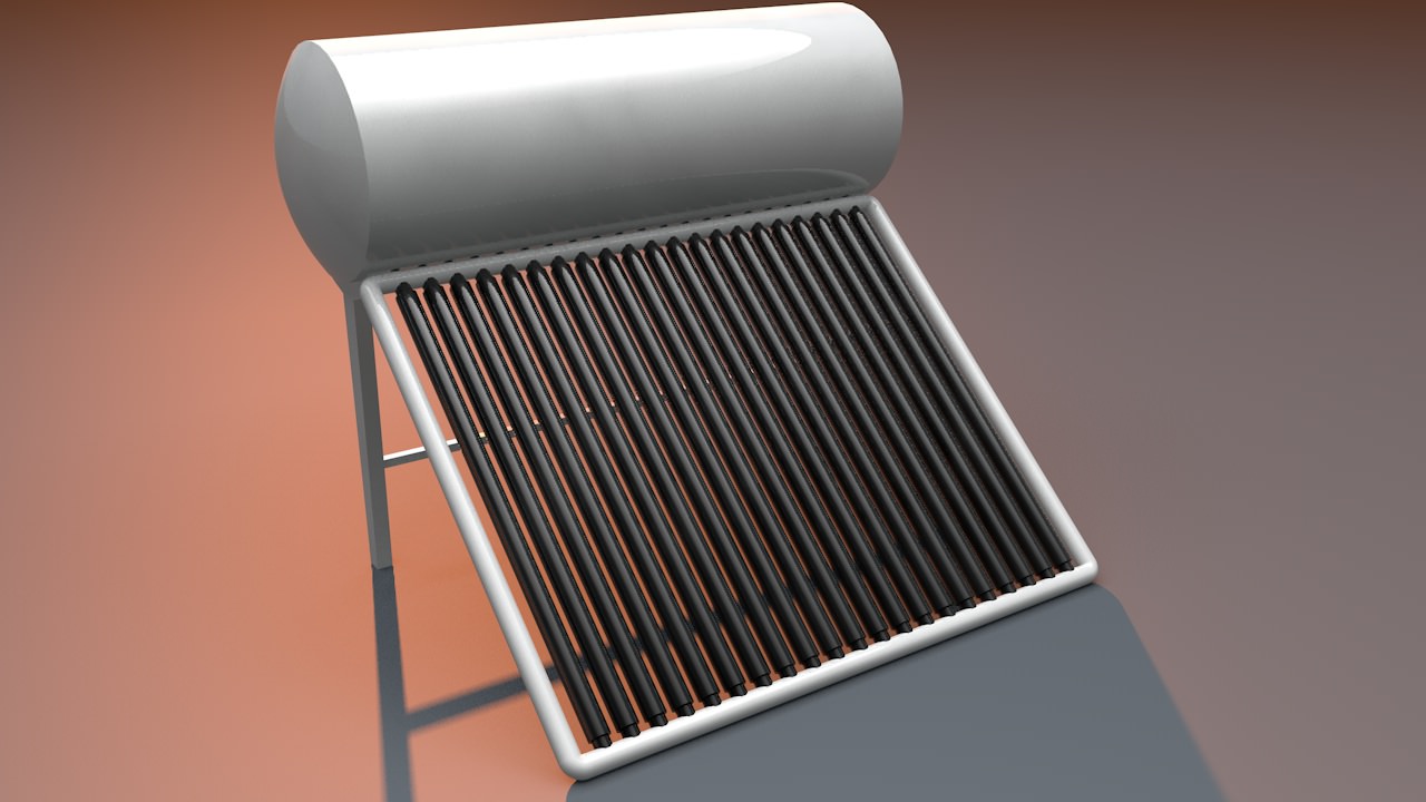 Solar Water Heater 3D model_2