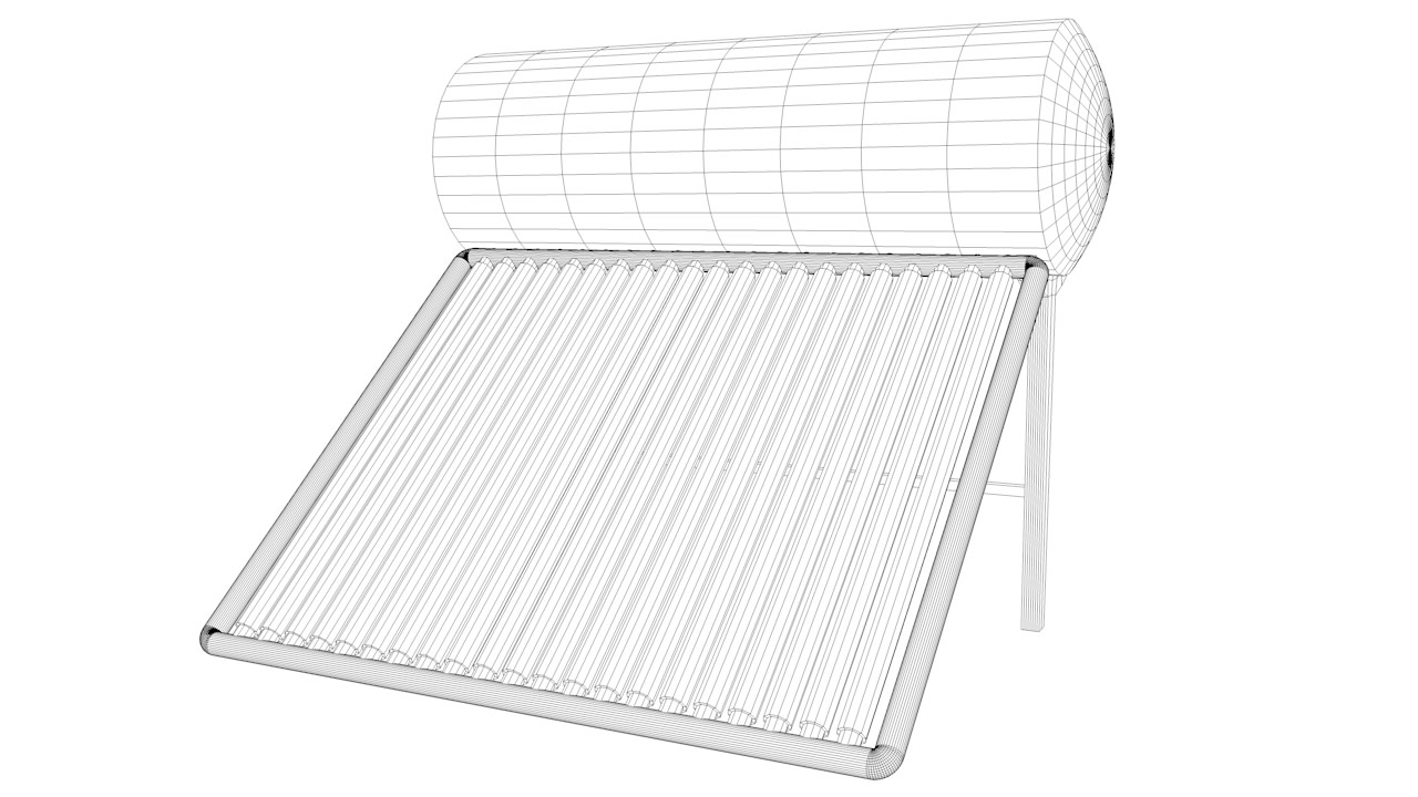 Solar Water Heater 3D model_4