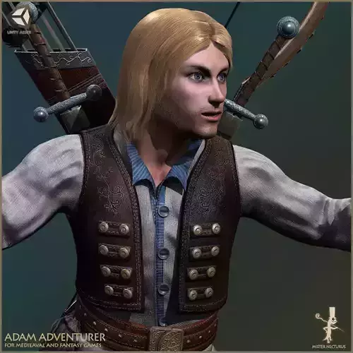 Adam Adventurer Low-poly 3D model