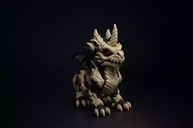Skeleton Dragon Figurine Fantasy Miniature Gothic Dragon