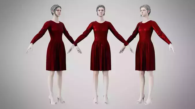 Dress 05 Burgundy Velvet With Design