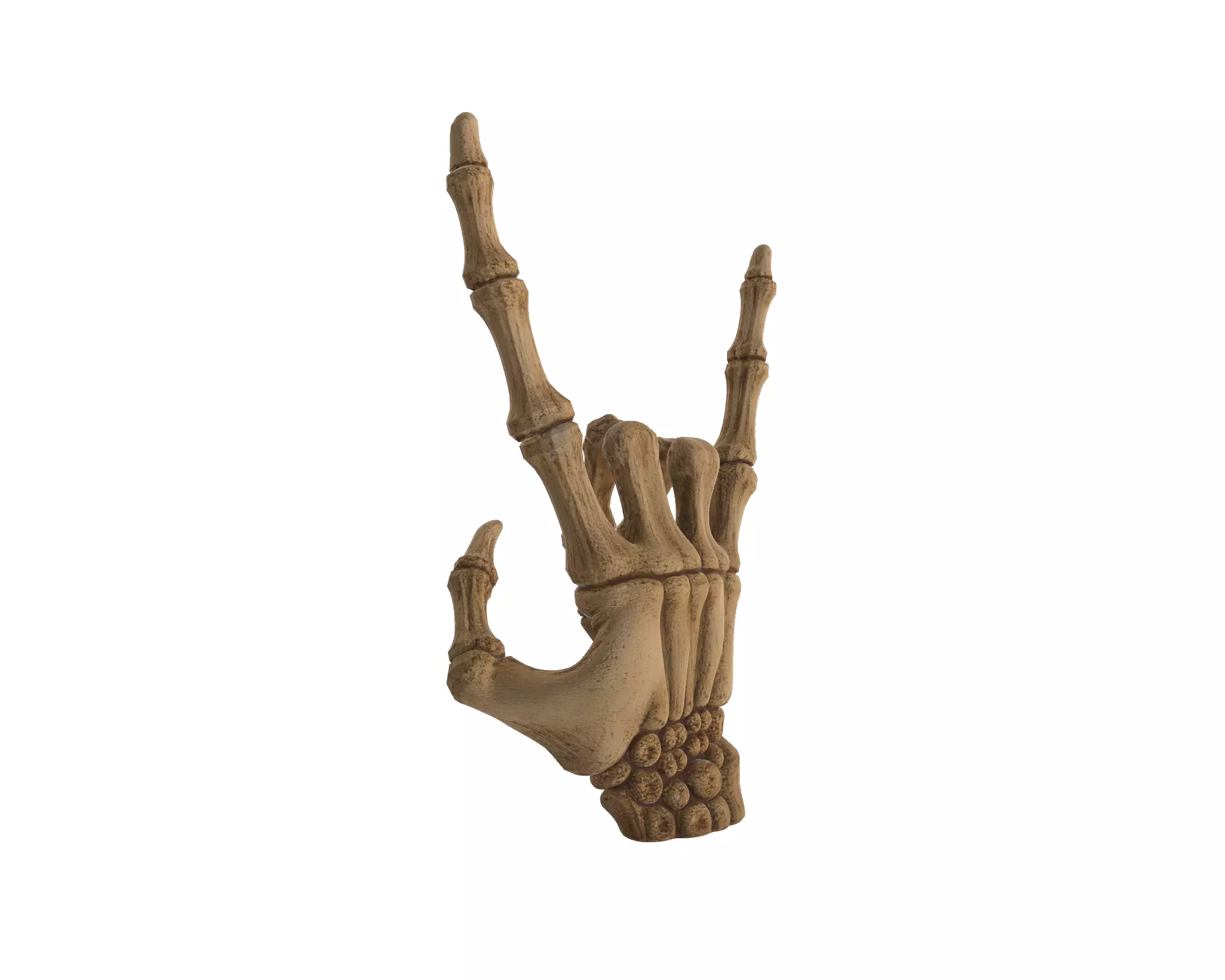 Skeleton Hand Rock Sign Gothic Spooky Skeleton Hand Figurine 3D print model_2