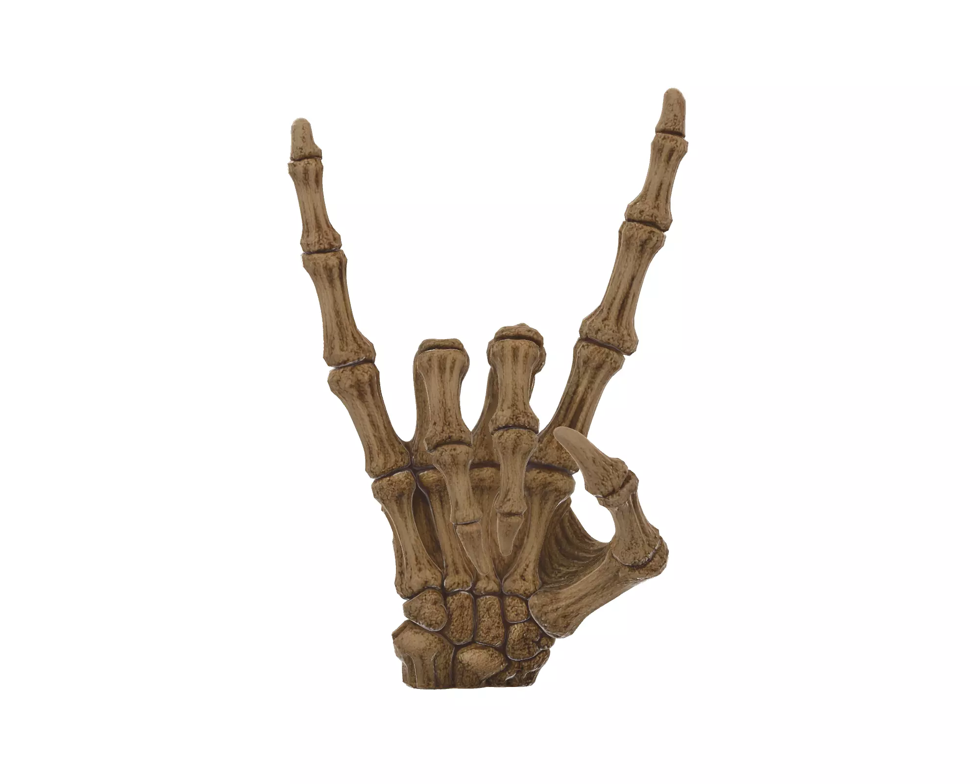 Skeleton Hand Rock Sign Gothic Spooky Skeleton Hand Figurine 3D print model_1