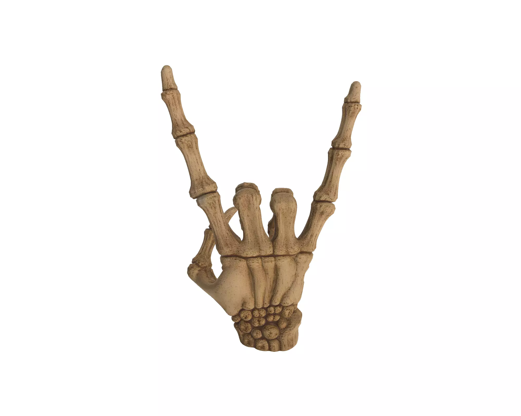 Skeleton Hand Rock Sign Gothic Spooky Skeleton Hand Figurine 3D print model_4
