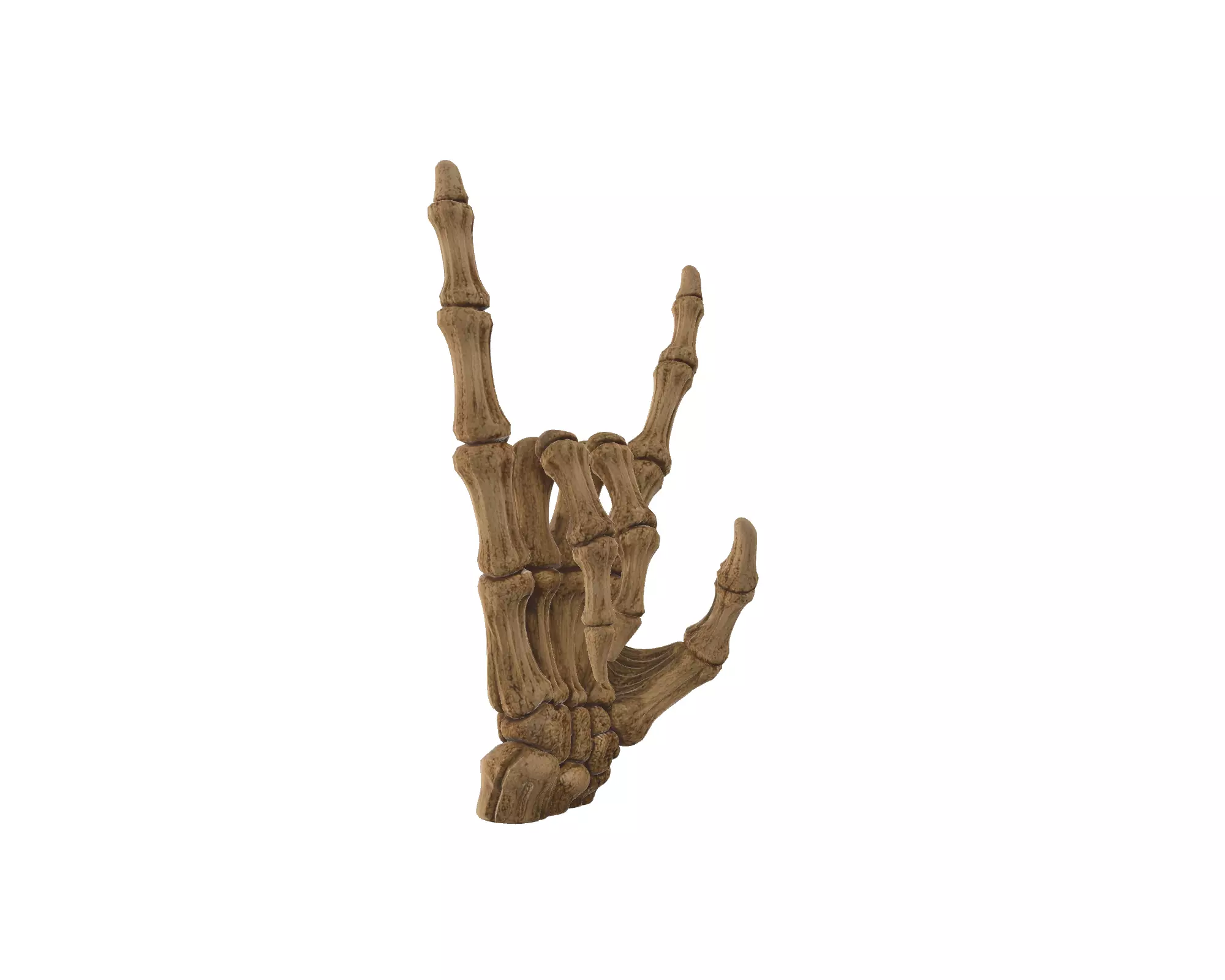 Skeleton Hand Rock Sign Gothic Spooky Skeleton Hand Figurine 3D print model_3