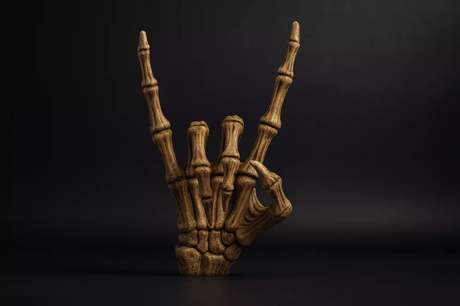 Skeleton Hand Rock Sign Gothic Spooky Skeleton Hand Figurine 3D print model_0