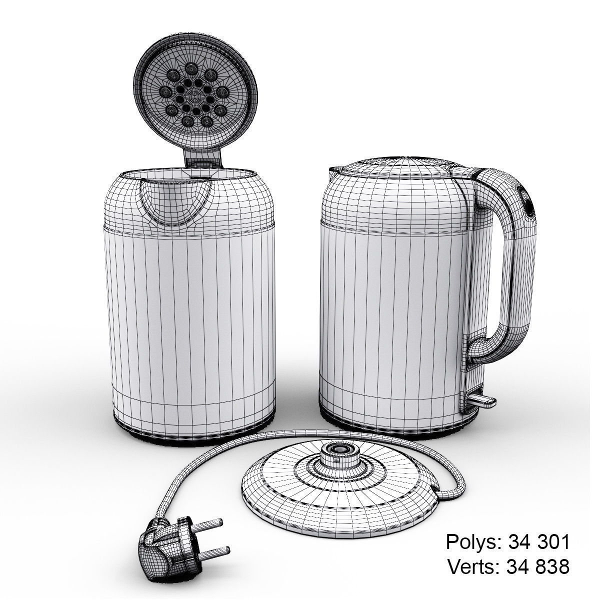 Electric Kettle Vitek 3D model_10