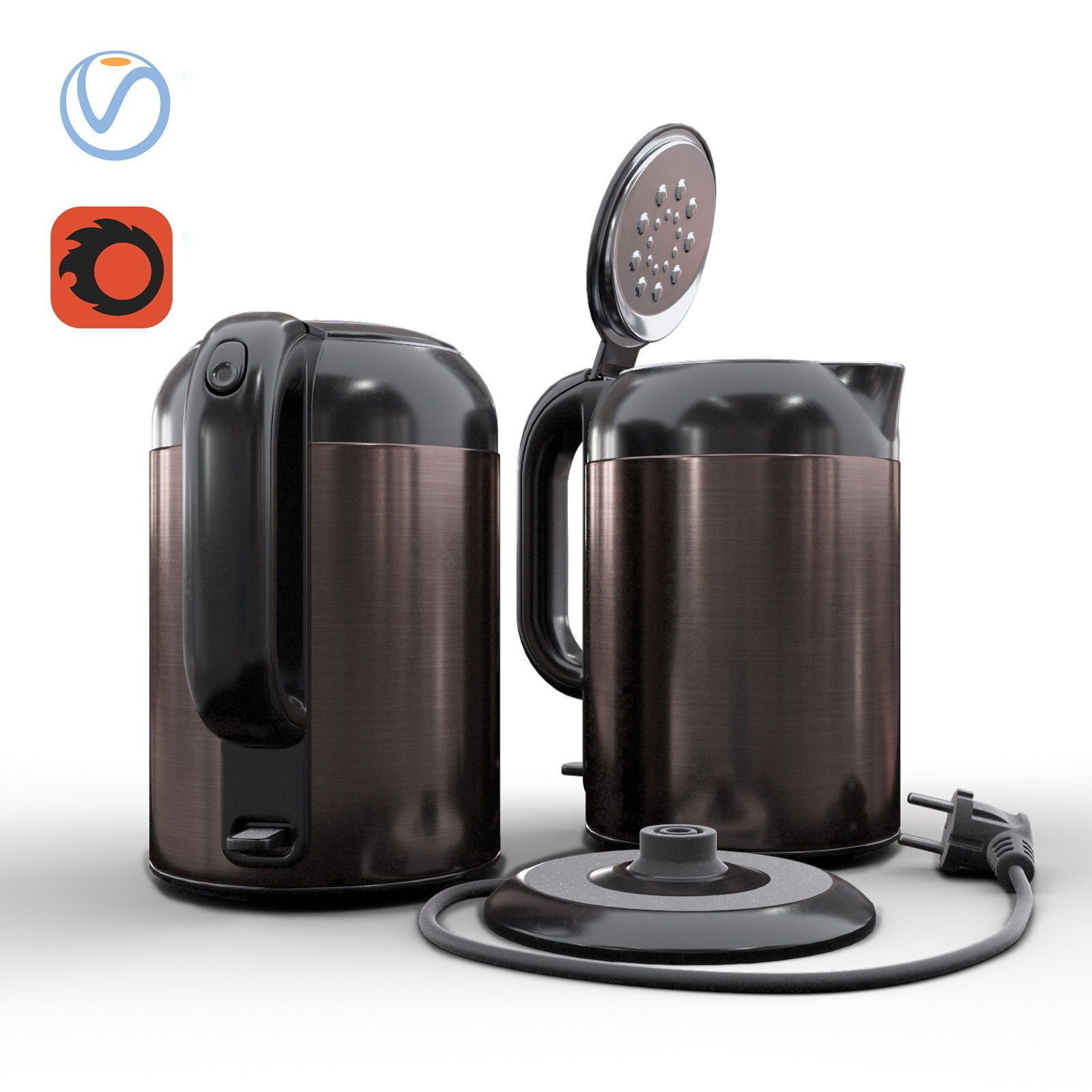Electric Kettle Vitek 3D model_4
