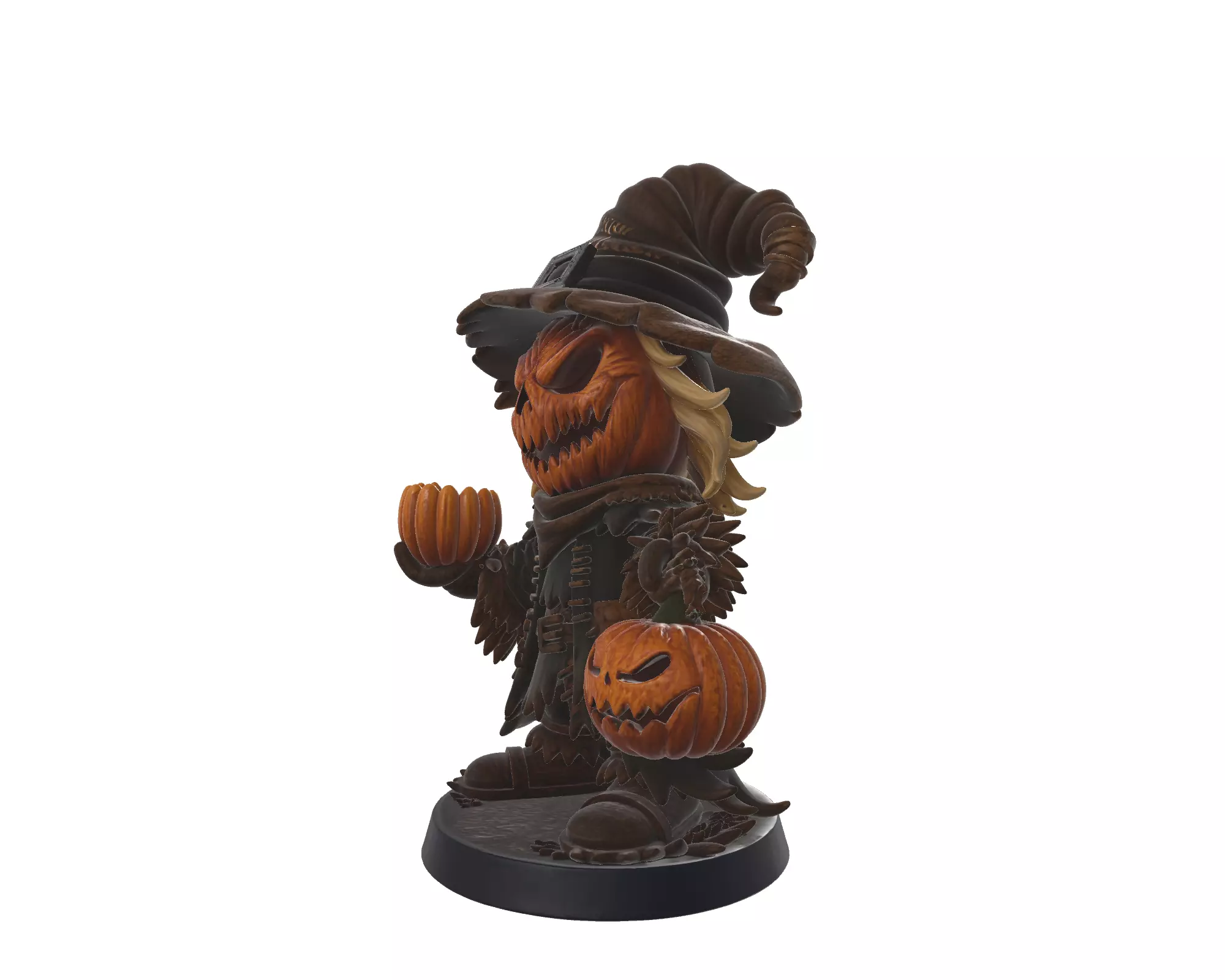 Halloween Pumpkin Head Scarecrow Spooky Jack O Lantern 3D print model_2