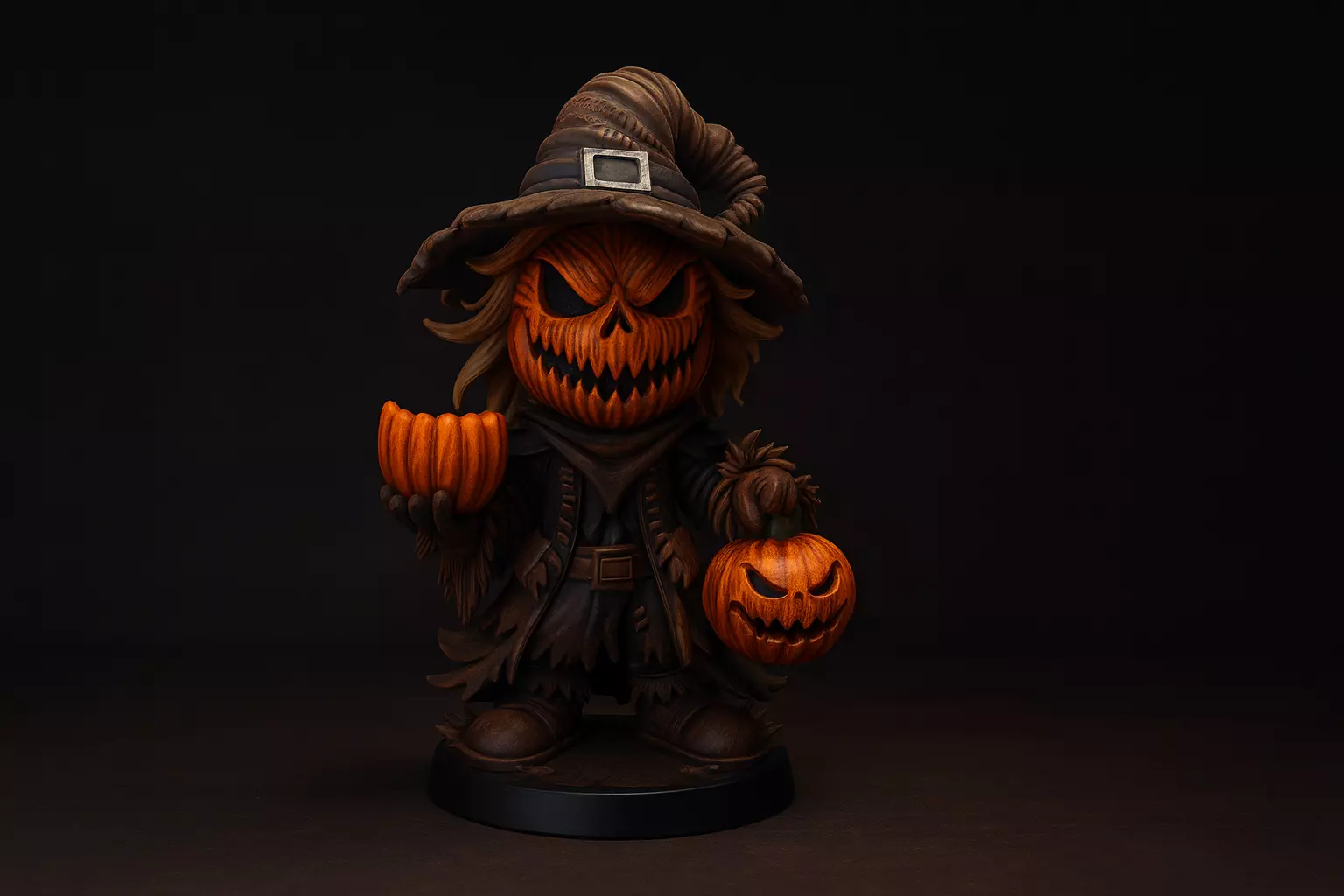 Halloween Pumpkin Head Scarecrow Spooky Jack O Lantern 3D print model_0