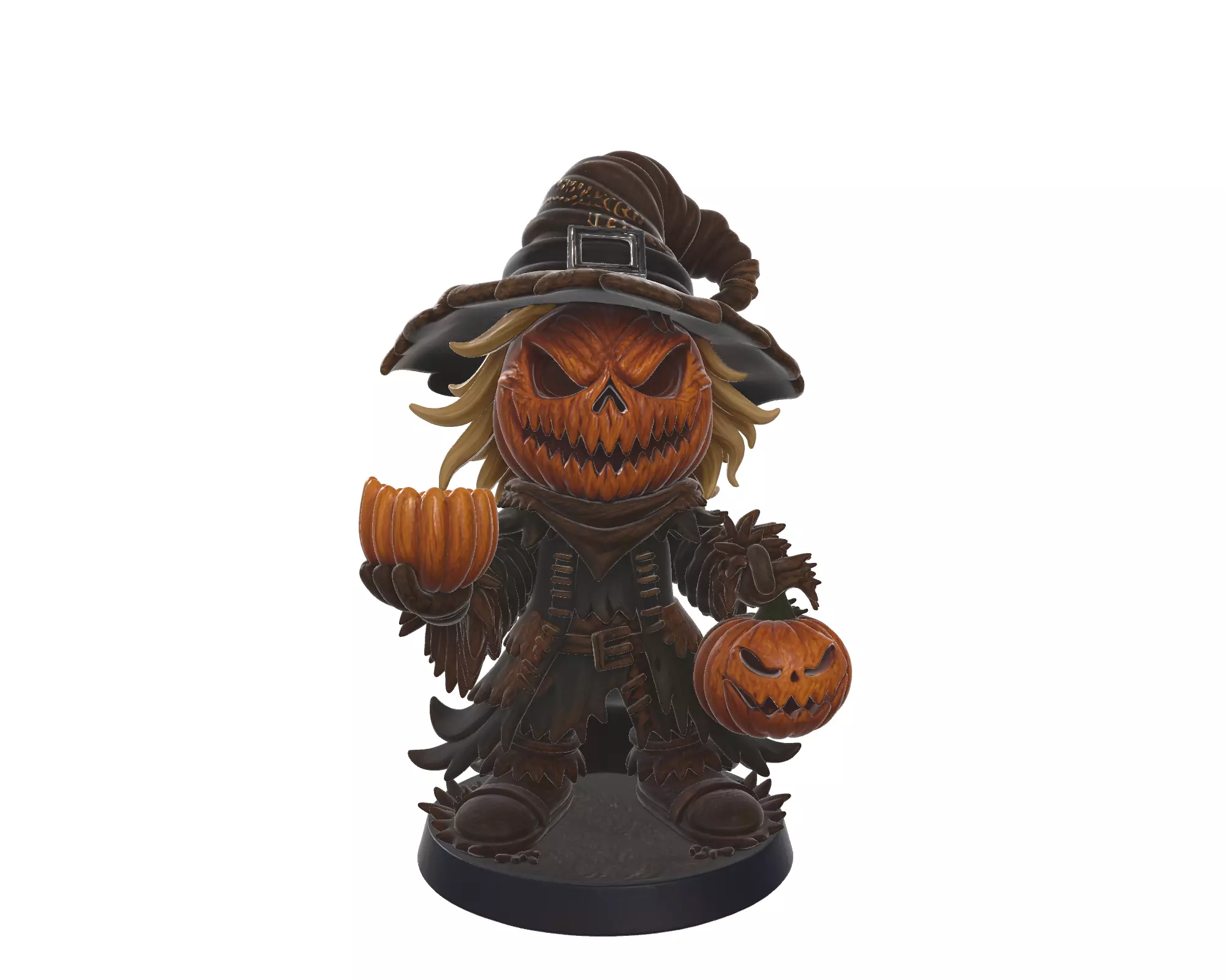 Halloween Pumpkin Head Scarecrow Spooky Jack O Lantern 3D print model_1