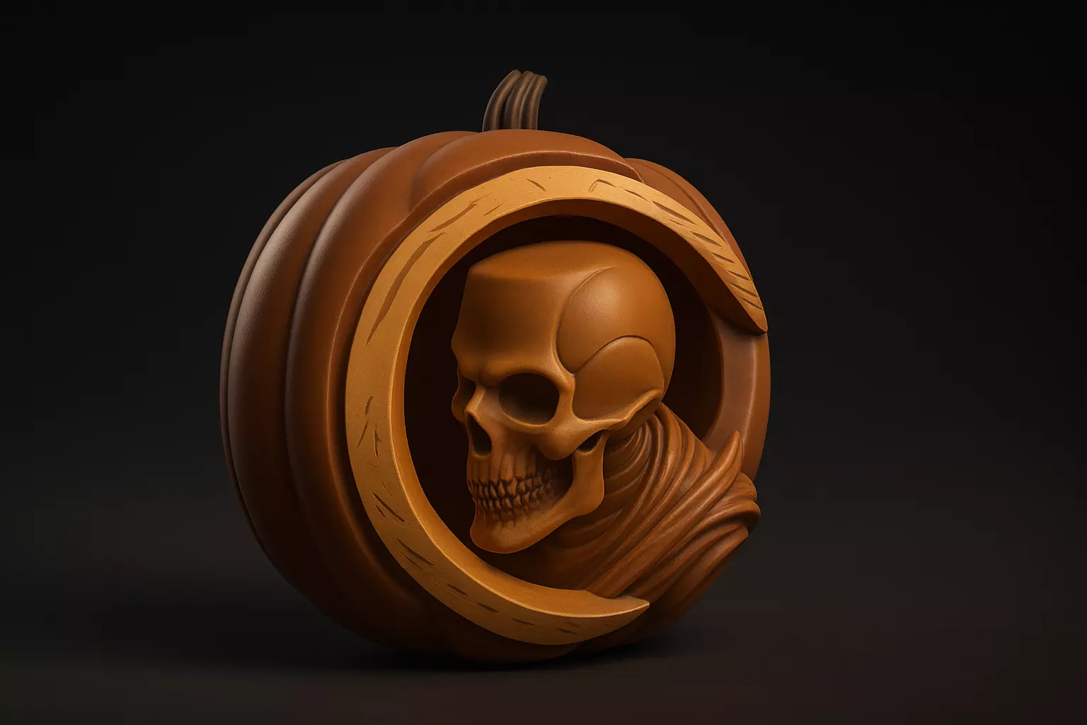 Pumpkin Skull Halloween Decoration Spooky Gothic Jack 3D print model