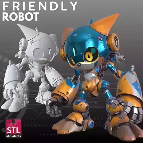 Mini Cat Robot STL Bionic Feline 3D Model