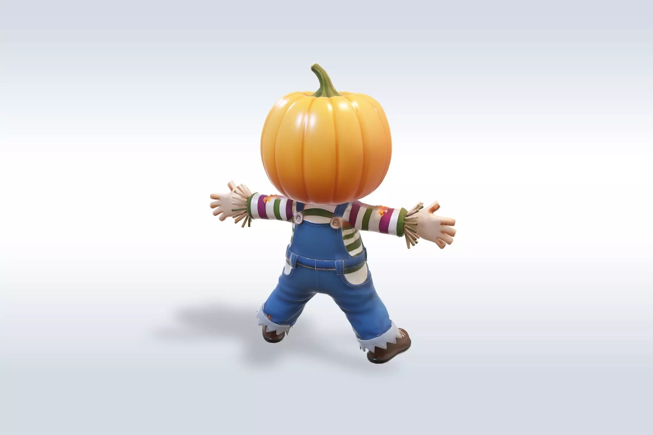 Scarecrow Pumpkin 3D Character Low-poly 3D model_8