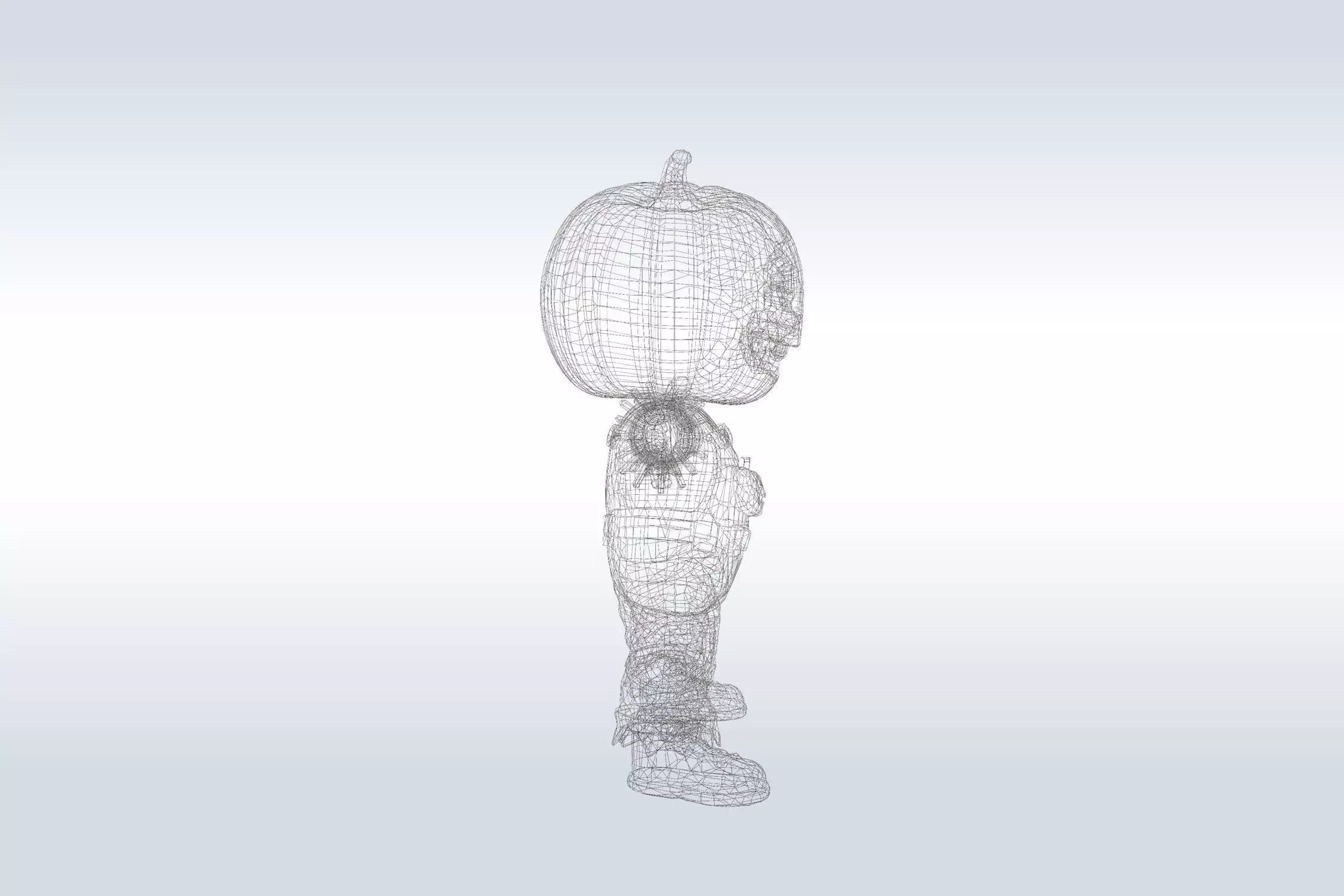 Scarecrow Pumpkin 3D Character Low-poly 3D model_3