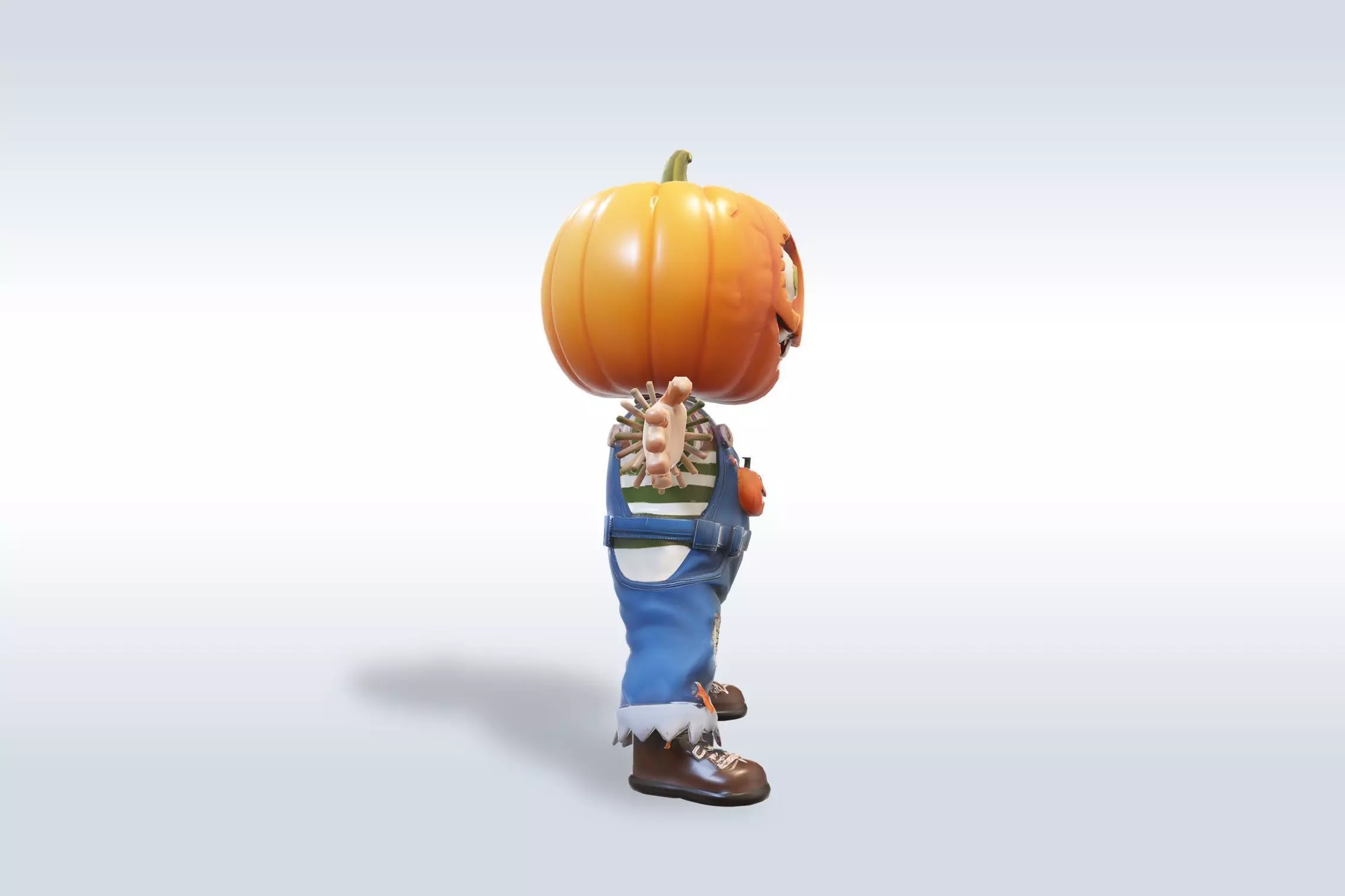 Scarecrow Pumpkin 3D Character Low-poly 3D model_2