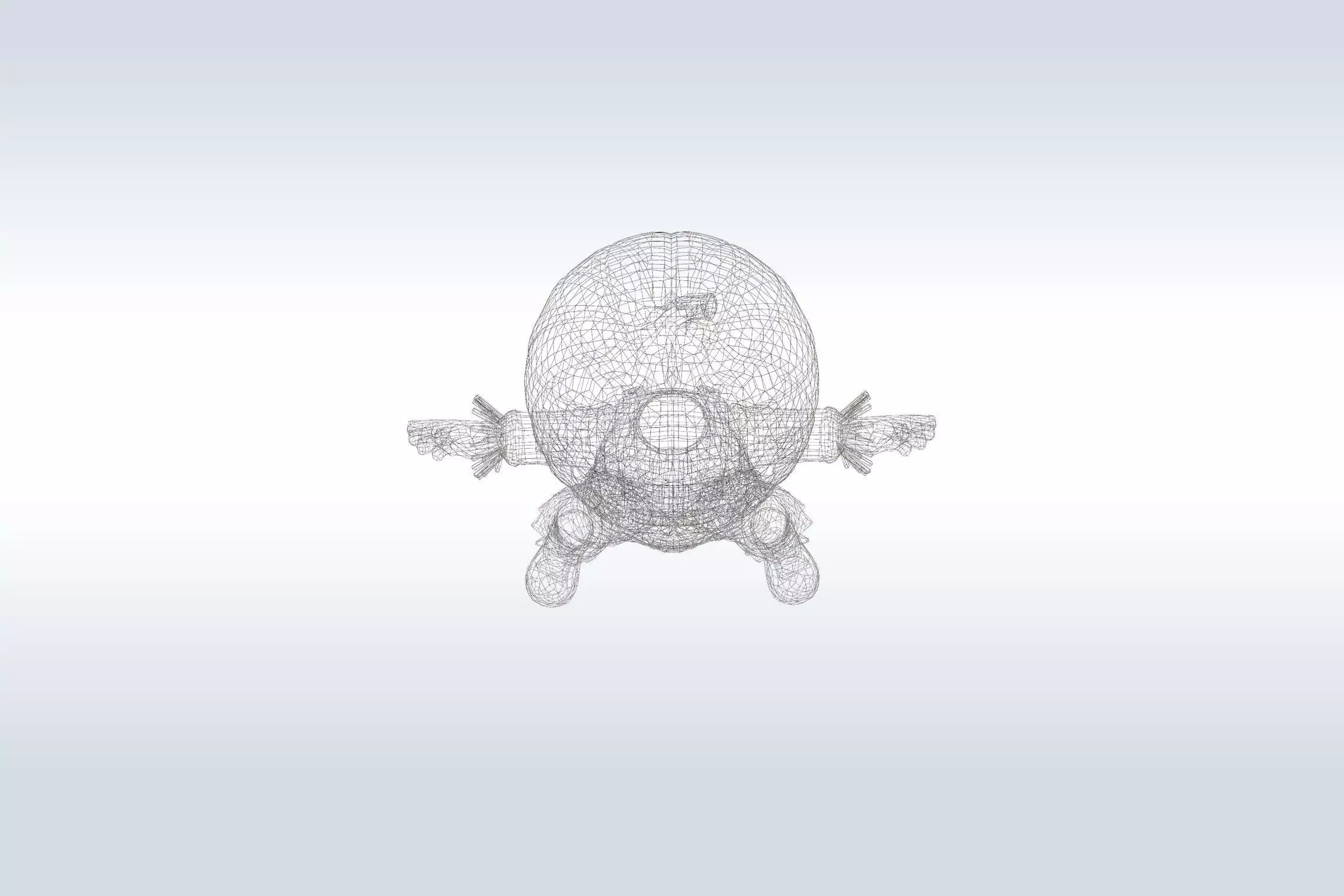 Scarecrow Pumpkin 3D Character Low-poly 3D model_7