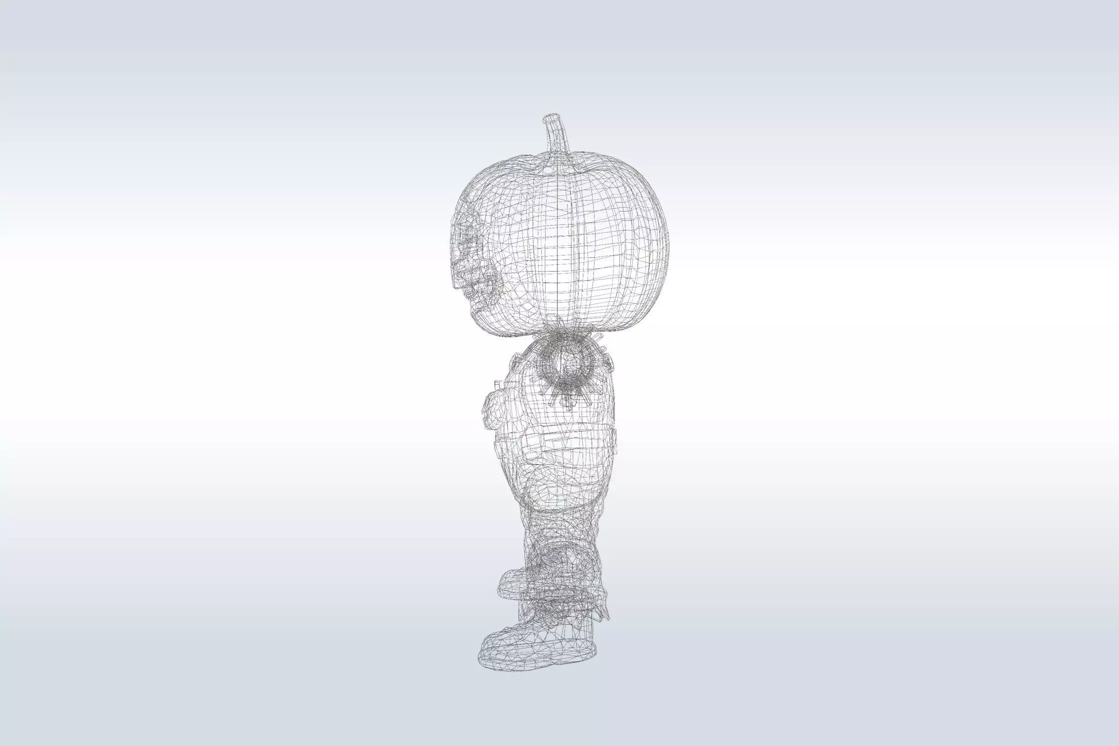 Scarecrow Pumpkin 3D Character Low-poly 3D model_5