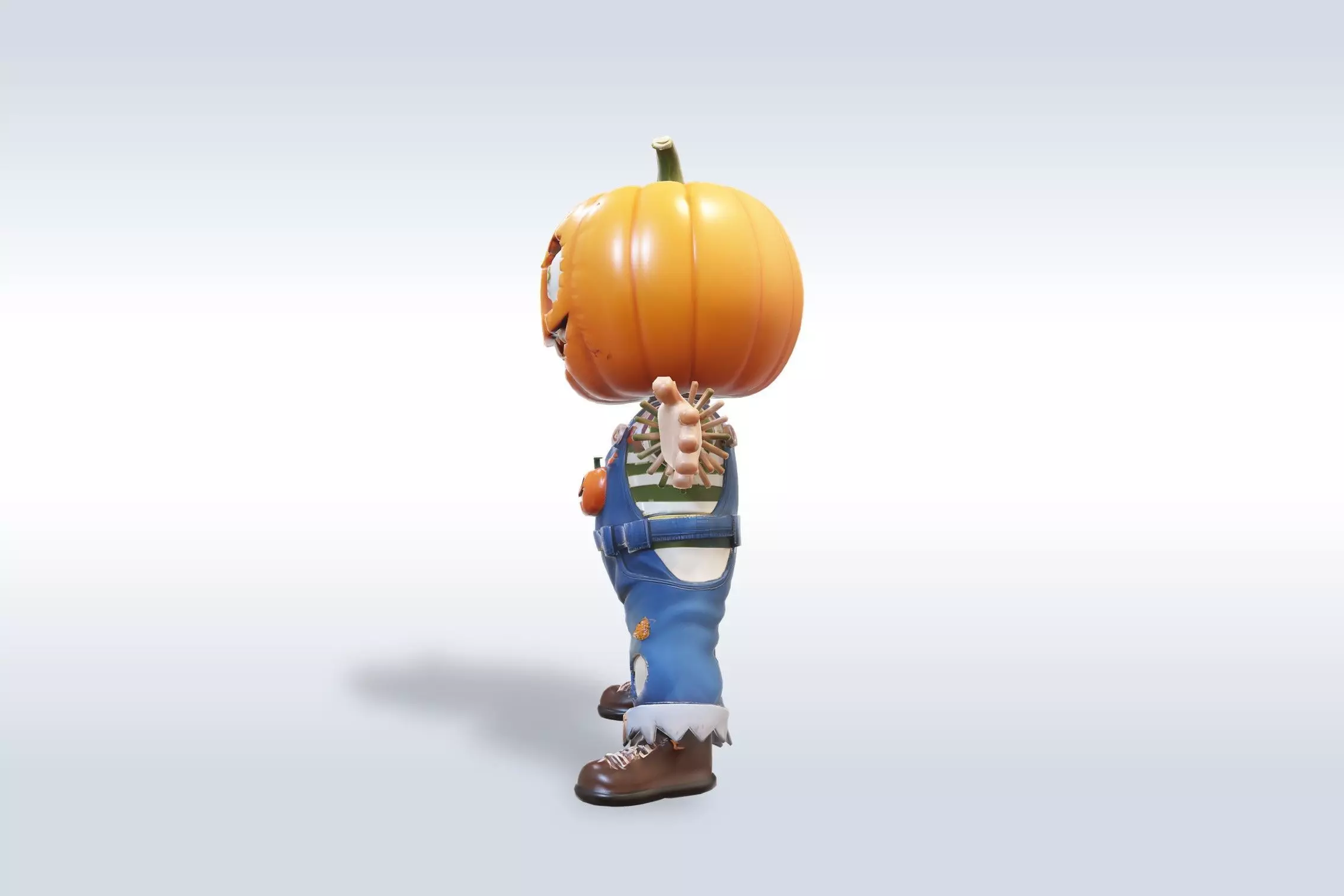 Scarecrow Pumpkin 3D Character Low-poly 3D model_4
