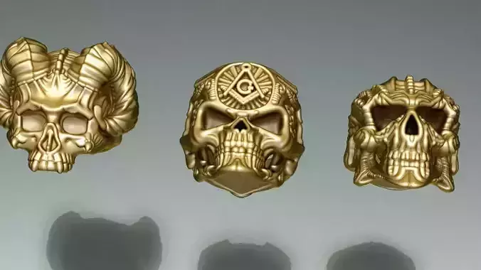 Demon skulls 3D print model