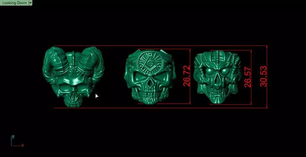 Demon skulls 3D print model_4