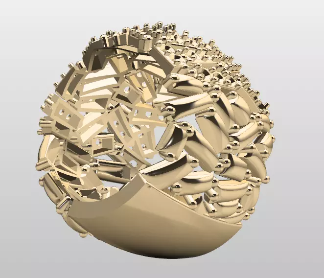 ring baguette style 3D print model_0