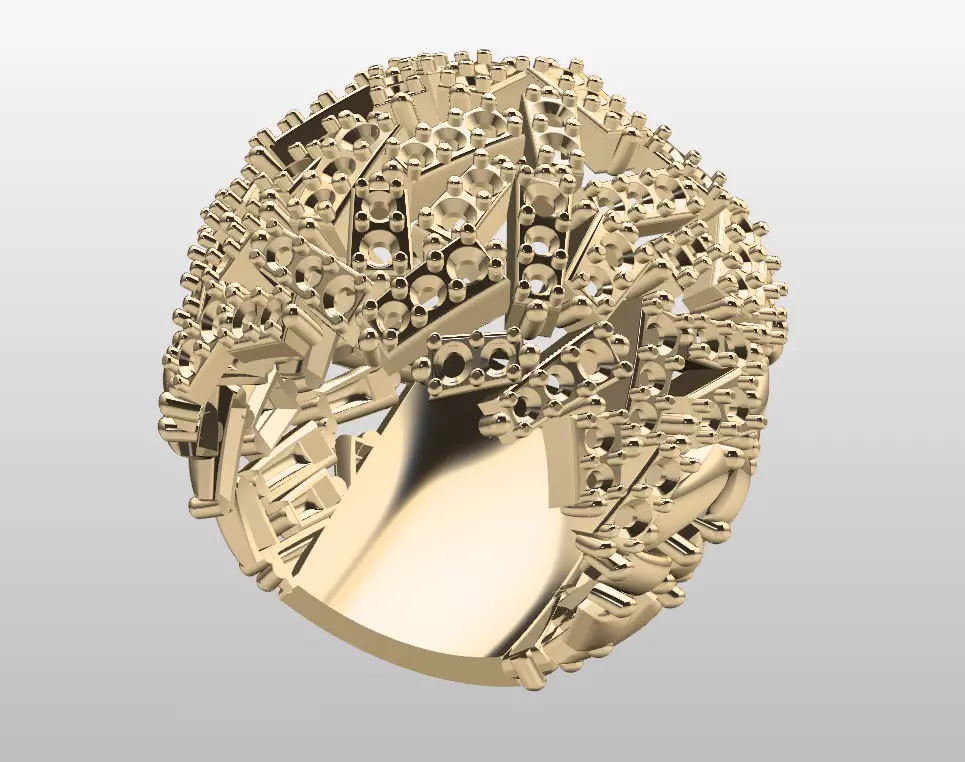 ring baguette style 3D print model_1