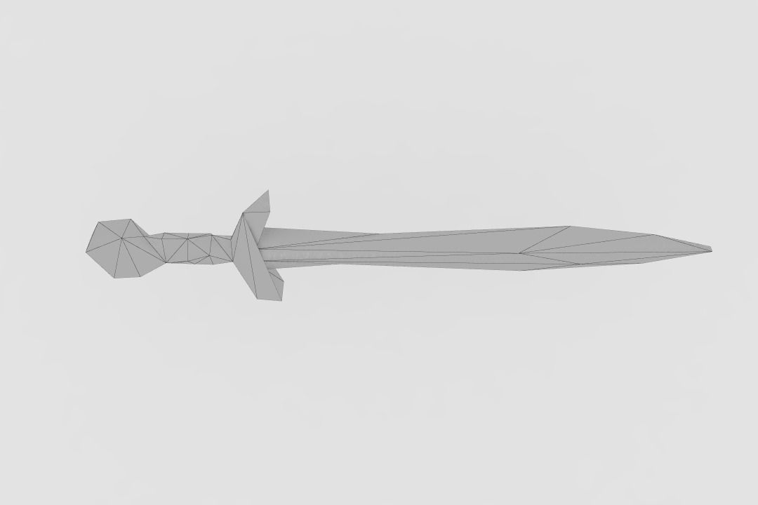 Greek Sword Low Poly Low-poly 3D model_1