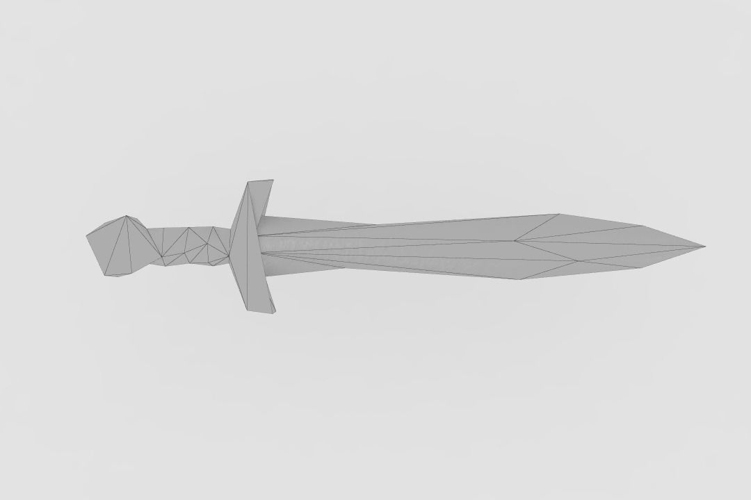 Greek Sword Low Poly Low-poly 3D model_2