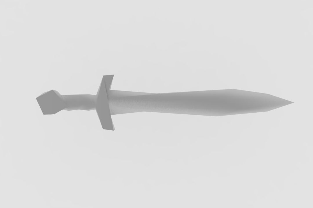 Greek Sword Low Poly Low-poly 3D model_0
