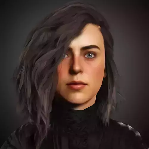 Young Female Character Low-poly 3D model Young Female Character Low-poly 3D model