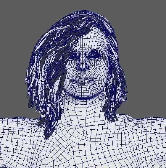 Young Female Character Low-poly 3D model_16