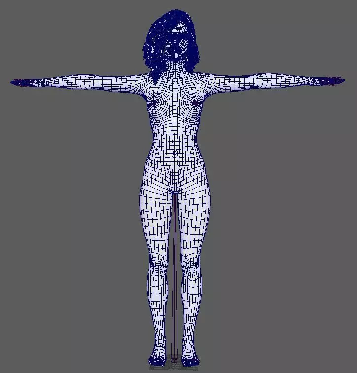 Young Female Character Low-poly 3D model_19