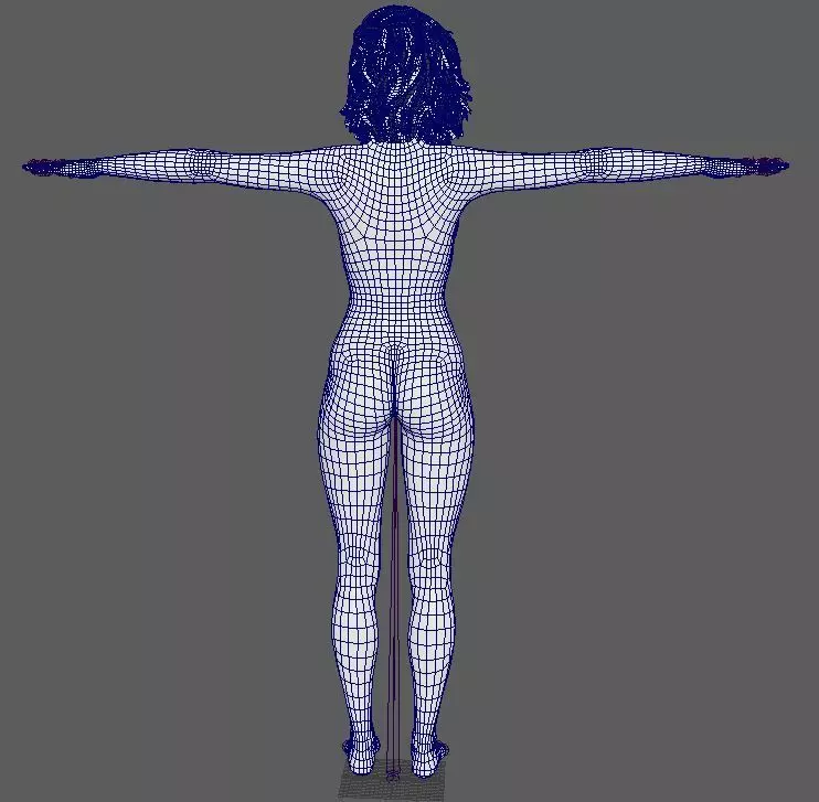 Young Female Character Low-poly 3D model_20