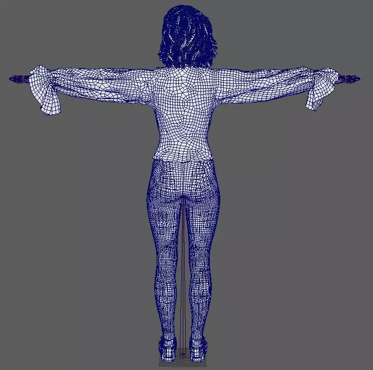 Young Female Character Low-poly 3D model_18