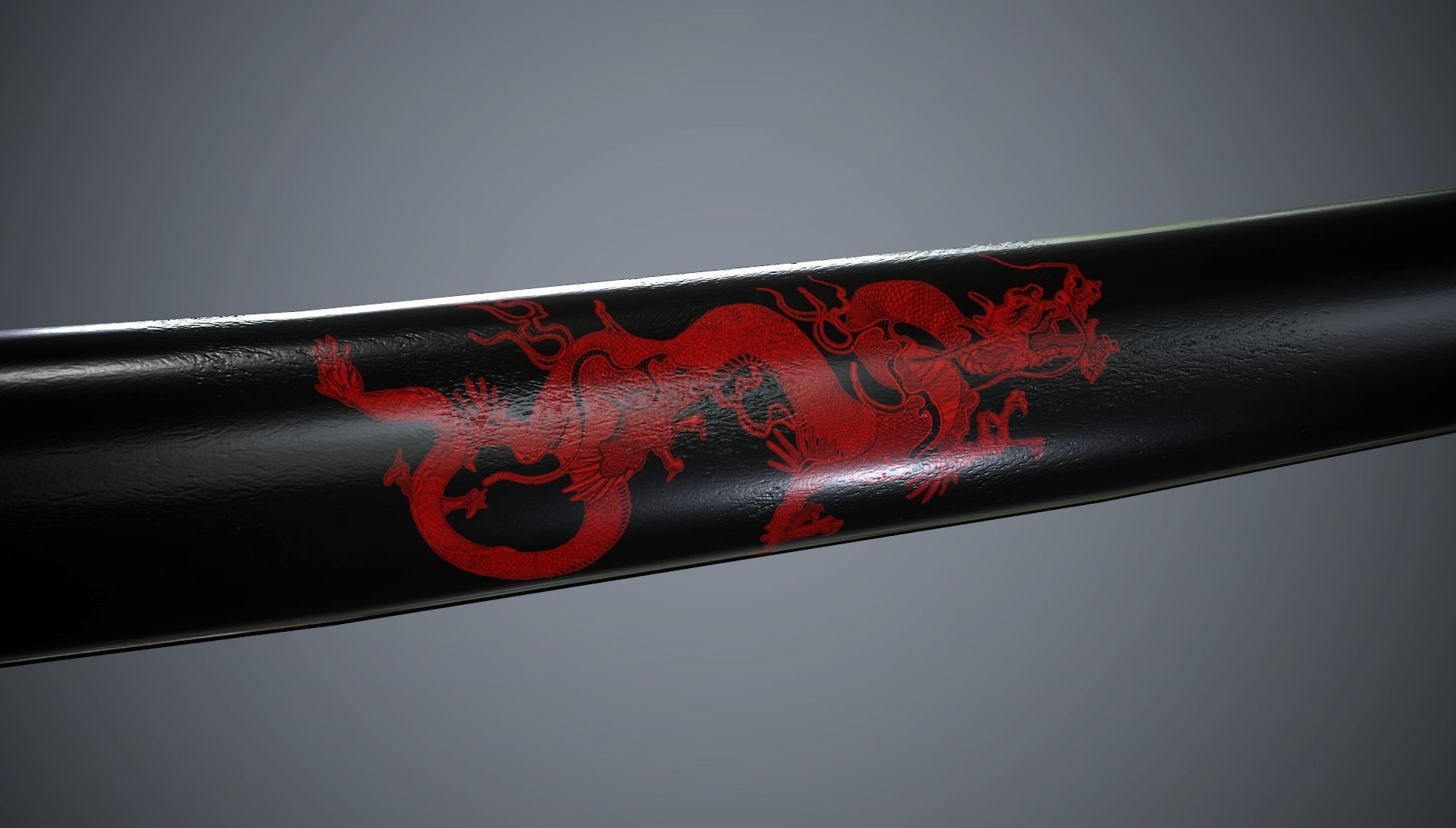 Katana Red Dragon - model and textures Low-poly 3D model_5