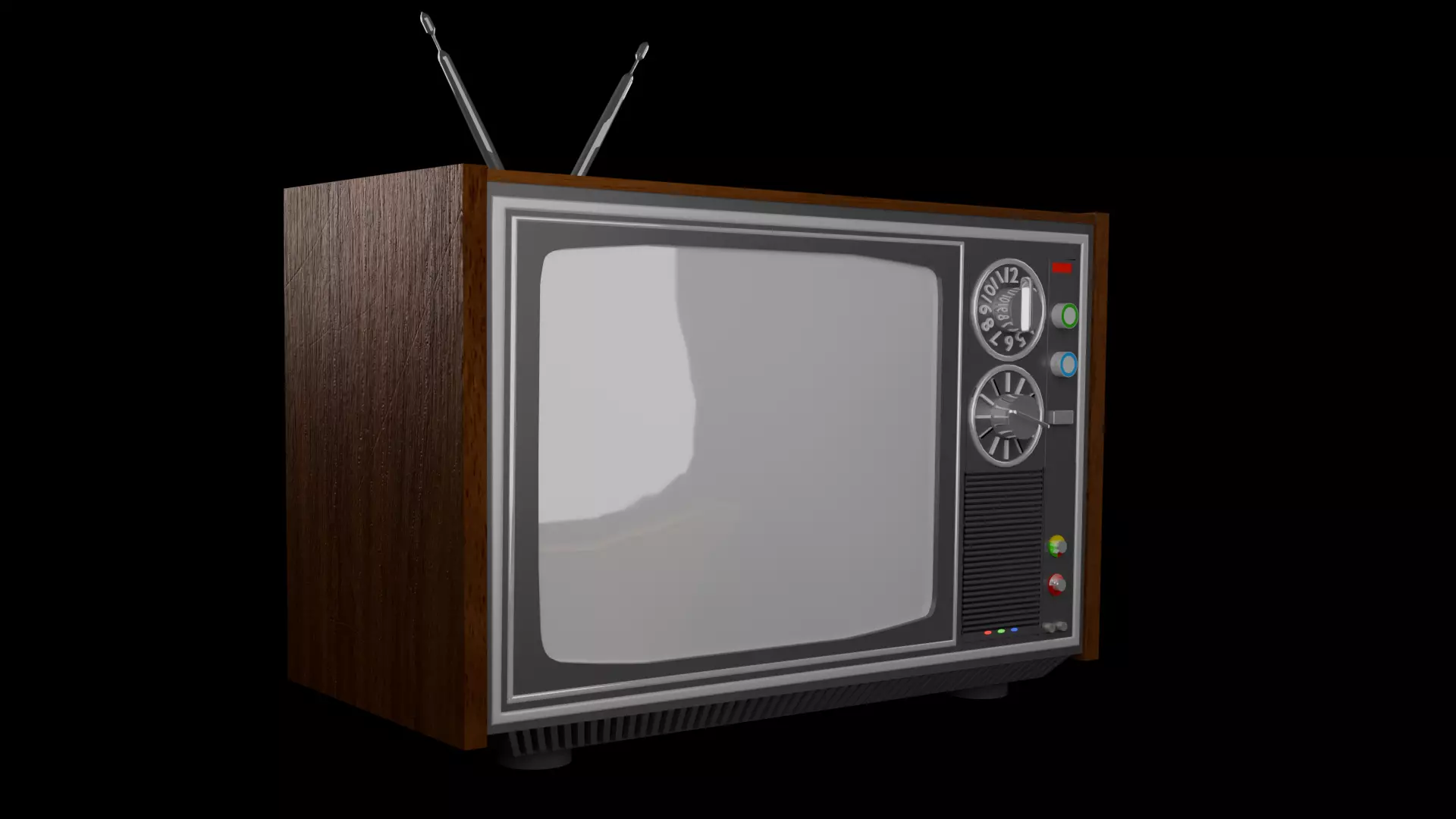 Retro TV 3D model_1