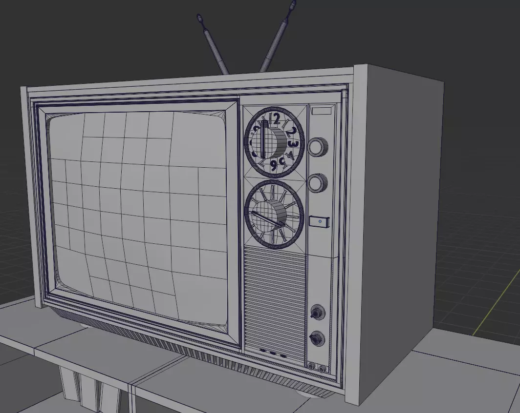 Retro TV 3D model_4