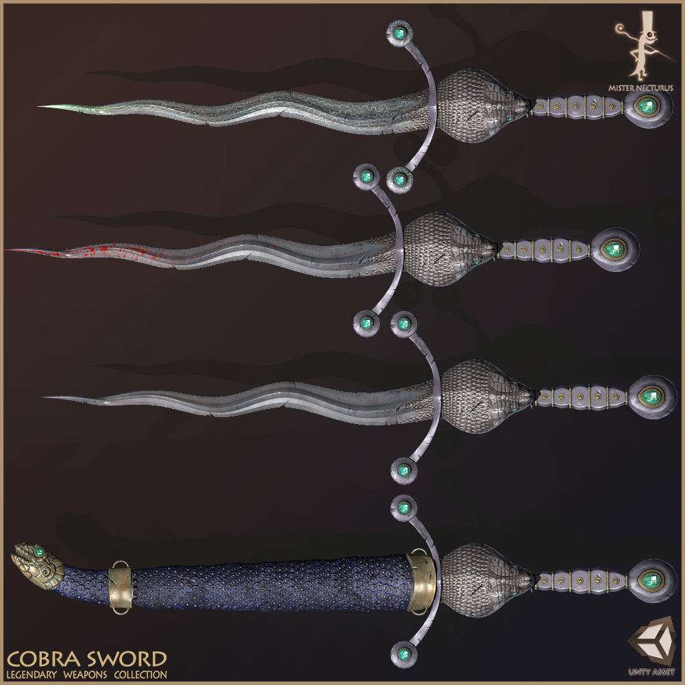 Legendary Swords Collection Low-poly 3D model_1