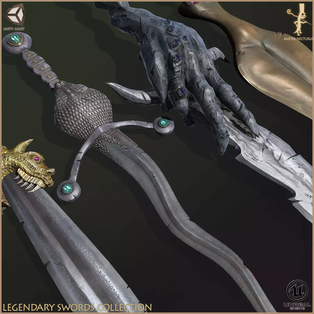 Legendary Swords Collection Low-poly 3D model_0