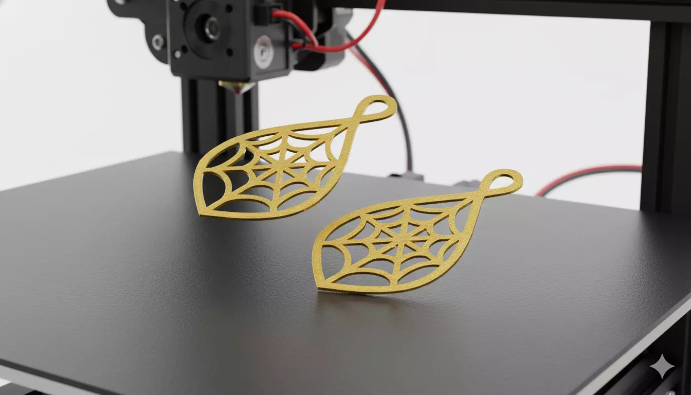 Spiderweb Teardrop Pendant Jewelry Art 3D model_1