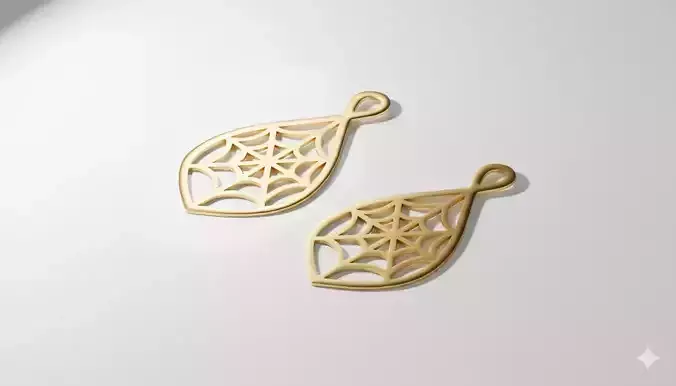 Spiderweb Teardrop Pendant Jewelry Art