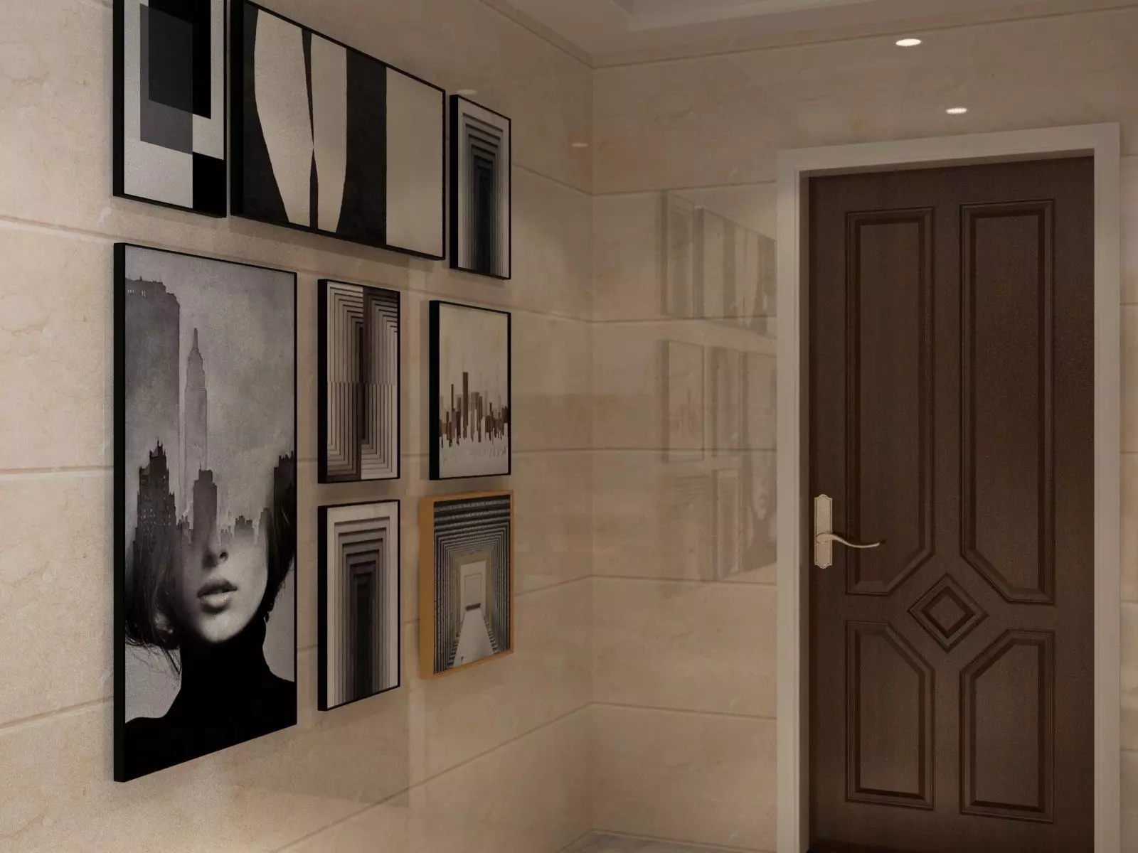 Living and Dining Room Combo with Balcony 3D model_10