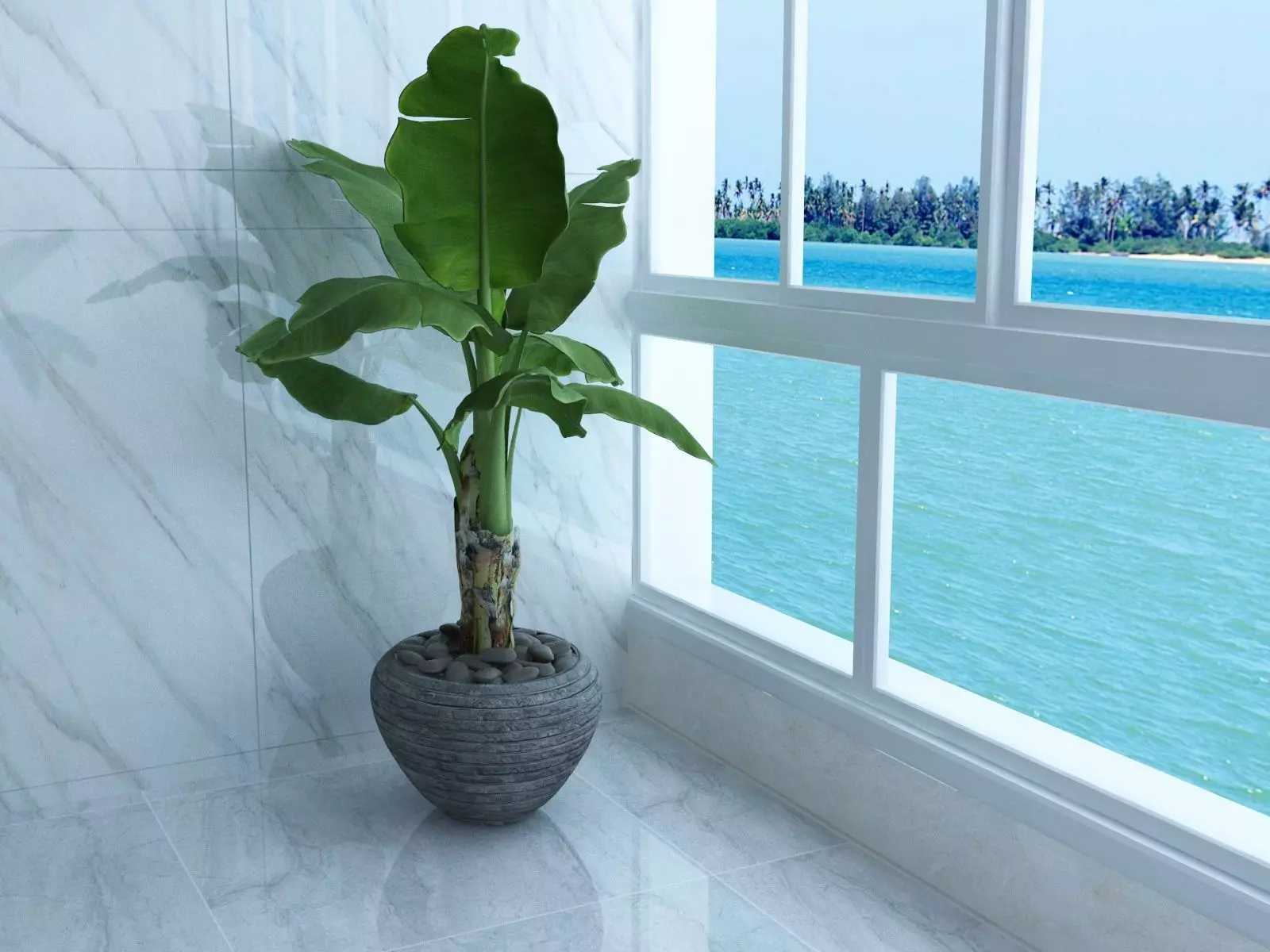 Living and Dining Room Combo with Balcony 3D model_13