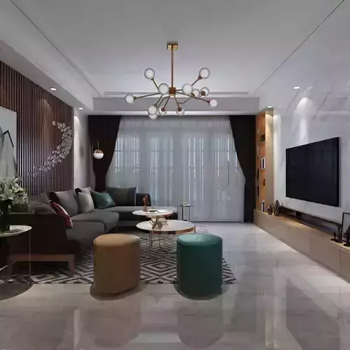 Living and Dining Room Combo with Balcony